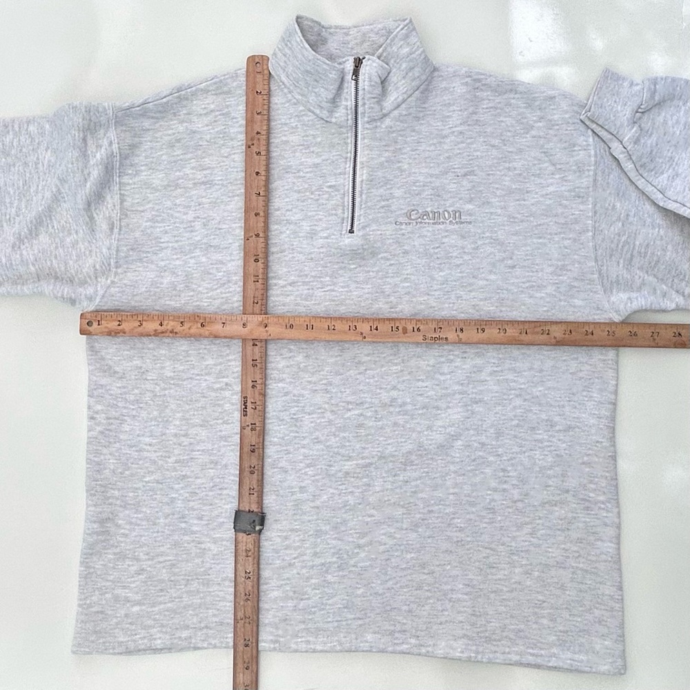 Vintage 90’s Canon Information Systems Quarter Zip Sweatshirt Made In USA XL - Picture 4 of 6